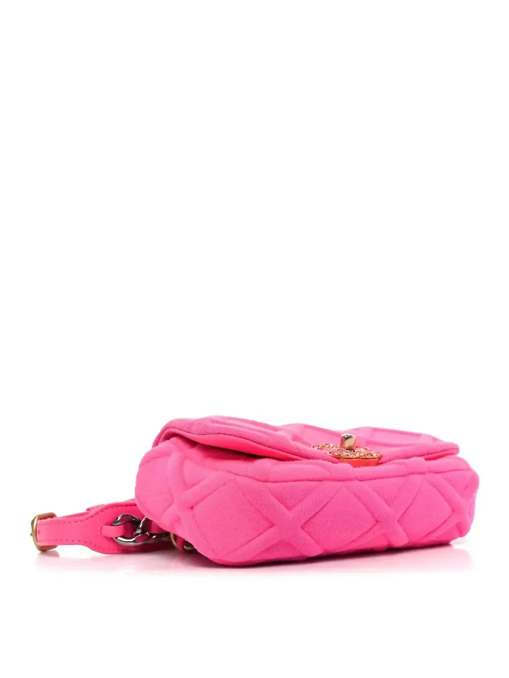 Jersey Quilted Chanel 19 Waist Bag Pink #258839C19B